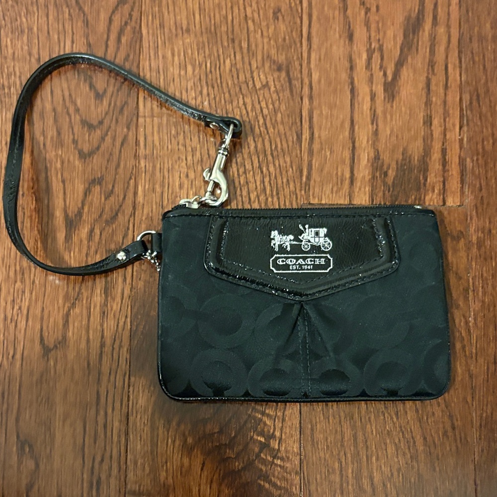 Coach Black Signature Wristlet